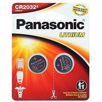 Panasonic CR2032 Pila botón de litio no-recargable, 3V, 225 mAh, Paquete de 2 unidades