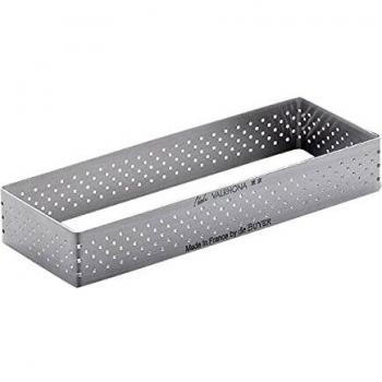 Cercle de Tarta Rectangular Perforado Inox 12x4 cm con Bordo Derecho - De Buyer