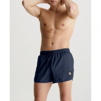 Bañador corto de runner liso Calvin Klein, color azul cobalto, tamaño XL