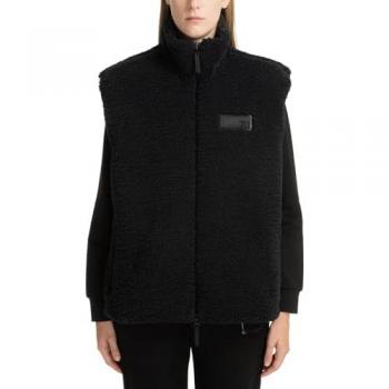 Emporio Armani EA7 Women's Reversible Zip-Up Vest Plain Logo Black Size XS