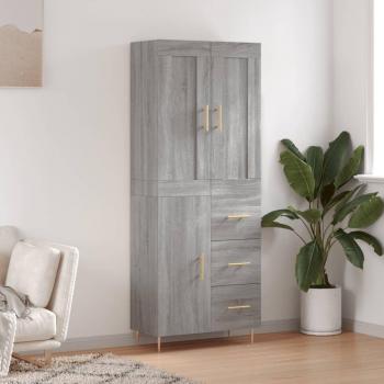 Aparador Alto de Madera Contrachapada Gris Sonoma 69,5x34x180 cm