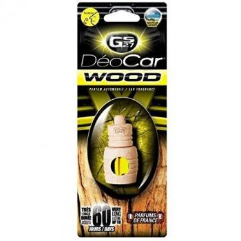 Ambientador de coche GS27 Deocar Wood - Perfume Monoï 100% francés con difusor de madera ecológico y difusión progresiva