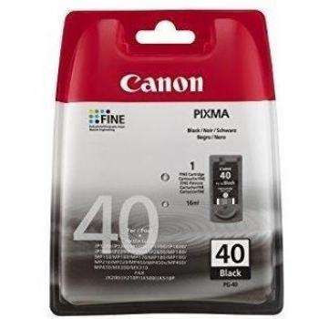Canon PG-40 - Blister con alarma de seguridad Mx/300/310 Ip/1600/1700/1900/2200 Jx/200/500 Mp-/150/160/170/210/220/450/460, color negro
