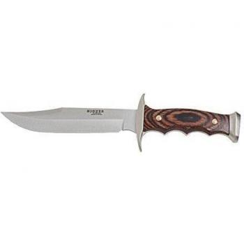 Cuchilleria Joker CR91 - Cuchillo con puño zamak, cacha de madera roja, hoja de 17 cm