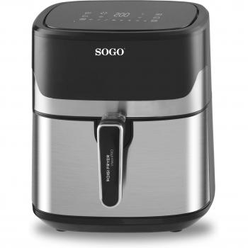 Freidora de aire sin aceite Sogo FRE-SS-10885 6,5L Digital Inox con Pinzas, capacidad para 6,5 litros, potencia de 1600W