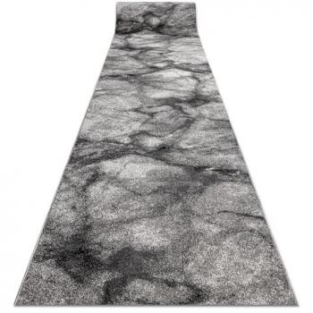 Alfombra de Pasillo Moderna Silver Marble, Mármol Gris, 80x230 cm