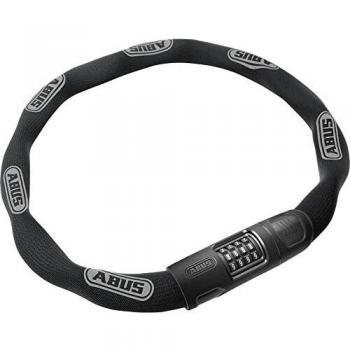Candado de cadena Abus 8808C negro, 85 cm de longitud, fabricado en acero endurecido, con recubrimiento de nylon para protección contra arañazos, sistema de cierre con cilindro de alta seguridad y resistencia a