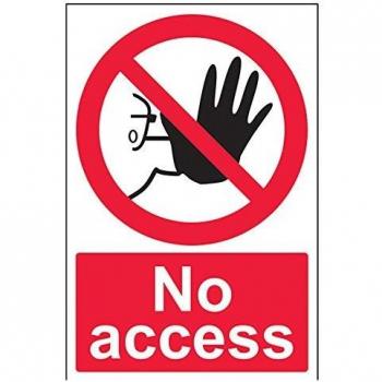 vsafety 52024 au-sno acceso prohibición de la señal, autoadhesivos, vertical, 200 mm x 300 mm, Negro/Rojo