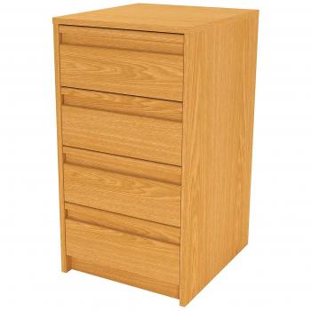 Samblo Kai - Cajonera  de melamina con 4 cajones , Roble, 45 x 40 x 73 cm