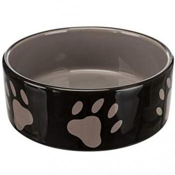 Trixie Ceramic Bowl with Paw Prints for Dogs, 0.8 Litre/16cm, Assorted color