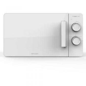 Microondas Cecotec Proclean 3020 Flatbed 20L, 700W, Diseño Compacto, Interior Cerámico, Modo Descongelación, Temporizador 30 Min, Tecnología 3Dwave