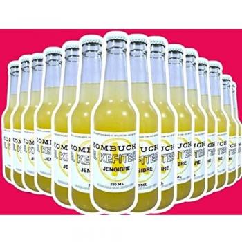 Pack 15 botellas de 330ml kombucha El Kefitero sabor jengibre 15x330ml