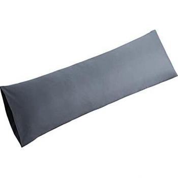 Bedsure Funda Almohada 150 cm Larga Microfibra - Funda Almohada 45x170 Grande para Cama 150 Transpirable Suave Antiarrugas - Gris Oscuro,sin Cremallera