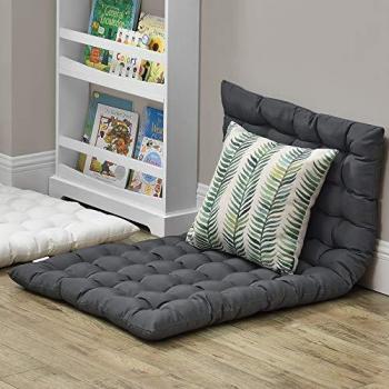 Cojín de Suelo Espoo Lavable 120 x 60 cm Multiusos para Meditación y Relax 100% Poliéster Gris Oscuro
