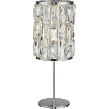 Lámpara de mesa Jewel Design Acero Dulce Cromo 1 bombilla 47cm con cristal claro