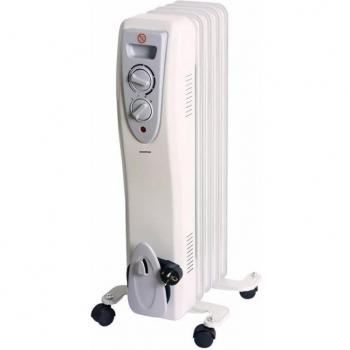 Radiador de Aceite Infiniton HOR-1000, 1000W, 3 Niveles de Potencia, 5 Elementos, con Ruedas, Color Blanco