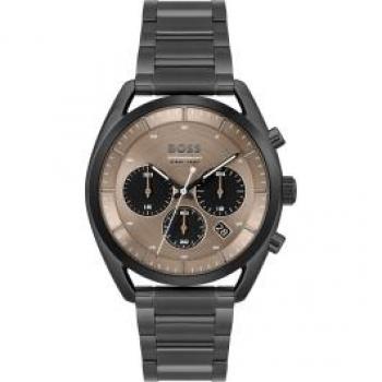 BOSS Top Men's Chronograph Watch 1514095 (44mm) with Brown Dial and Stainless Steel Case