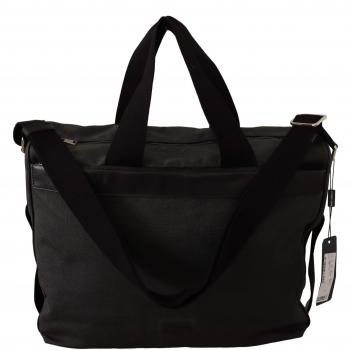 Dolce & Gabbana Black Denim Leather Shoulder Strap Messenger Bag