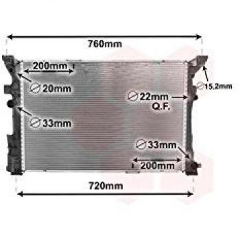 Radiador de Motor Van Wezel para Mercedes A-Klasse, B-Klasse, CLA y GLA - Código 30002653