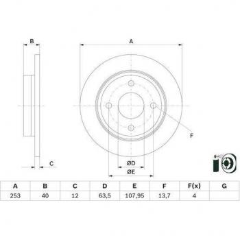 Disco de freno BOSCH 0 986 479 F63, completo, 1 pieza