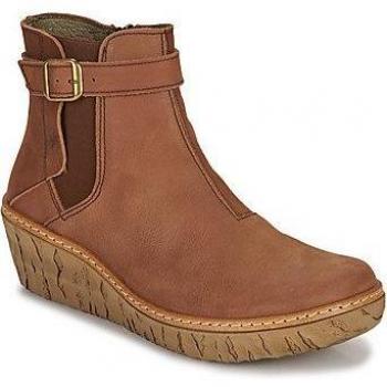 El Naturalista Mujer Botines N5133 Pleasant Chocolate / Myth Yggdrasil de Piel con Cuña Color Chocolate