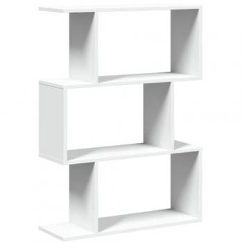 Librería divisor 3 niveles madera ingeniería blanco 70x24x97 cm