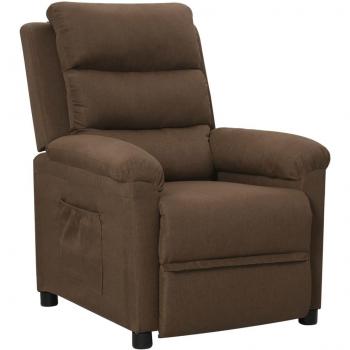 Sillón reclinable de tela marrón vidaXL