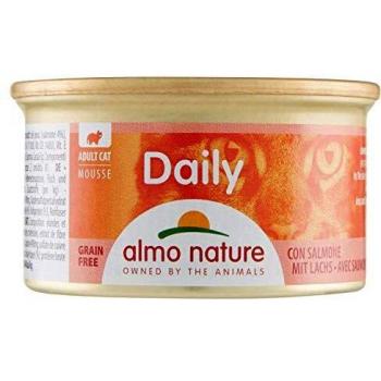 Almo Nature - Comida Húmeda para Gatos Daily Menu, Mousse de Salmón en Lata de 85g