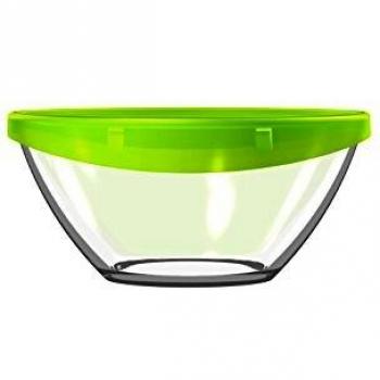 Luminarc ENSALADERA 17 CM C/Tapa KEEP'N Lagon Lum, Transparente y Verde