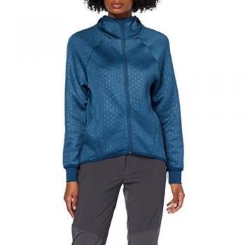 Odlo Lou - Sudadera con Capucha y Cremallera para Mujer, Mujer, Suéter pulóver, 350731, Blue Wing Teal AOP FW19, Large