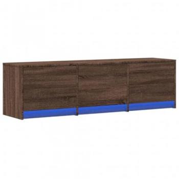 Mueble de TV LED madera ingeniería marrón roble 140x34x40 cm