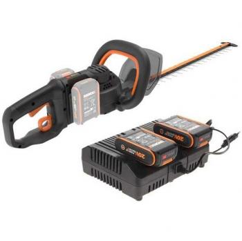 Cortasetos Inalámbrico Worx Nitro WG286E - 40V, 2x2Ah, Cuchilla de 60 cm, Motor Sin Escobillas, Capacidad de Corte 27mm