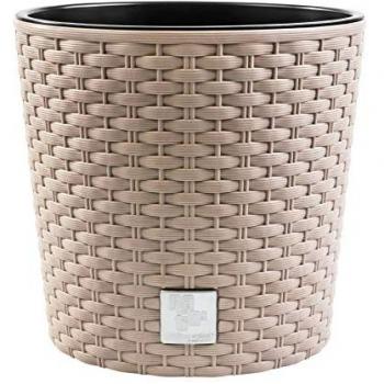 Maceta Redonda Rato 37,65 Litros con Cubilete para Plantar Color Ocre Oscuro 40 x 40 x 37,5 cm