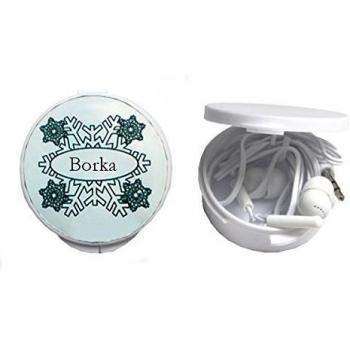 Auriculares in-ear en una caja personalizada con Borka
