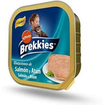 Brekkies Delicias de Salmón y Atún en Tarrina para Gatos - 100 gr