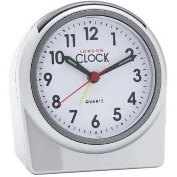 Reloj despertador plateado
