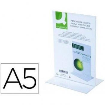 EXPOSITOR EN FORMA DE T DOBLE CARA DIN A5 - 5 UNIDADES