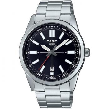 Reloj de Pulsera CASIO COLLECTION Resistente Al Agua 3 ATM Analógico con Esfera Negra MTP-VD02D-1E para Hombre