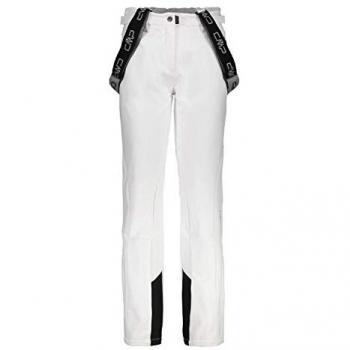Cmp Pantalones Salopette 3w03106 Blanco, Pantalones de esquí para mujer, características: material softshell, color blanco y negro, talla M (46), largo XXL