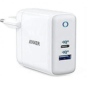 Cargador Anker PowerPort Atom III - 1x USB-A 15W y 1x USB-C PD 45W, Blanco