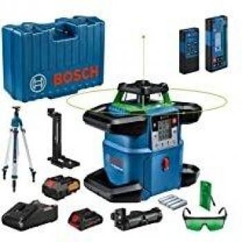 Láser Rotativo Bosch GRL 650 CHVG + Trípode BT 300 HD, Autonivelante, Alcance 650 m, Batería 18V/4.0Ah