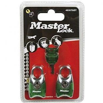 Master Lock 4630EURTAST Envase da 2 Fusion Candados a Llave y Arco Cubierto, Color aleatorio, 4,4 x 2 x 1,4