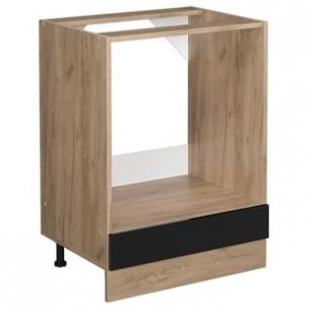 Armario para horno empotrado R-Line, Negro brillo intenso, 60 cm sin encimera