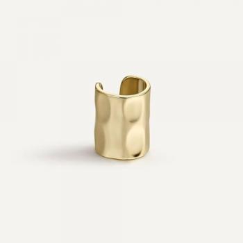 Pendiente Ear Cuff Crush de Plata de Ley 925 con Baño de Oro Amarillo 18k y Cierre Ajustable para Hombre