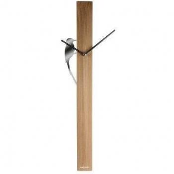 Karlsson KA5418WD - Reloj de pared, diseño pájaro carpintero, tubo metalizado