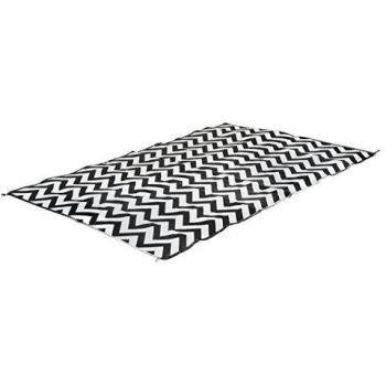 Alfombra Exterior Chill Mat Wave Mediana 1,8x2 m Negro y Blanco