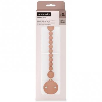 Broche de Chupetes Bolitas Silicona Teja