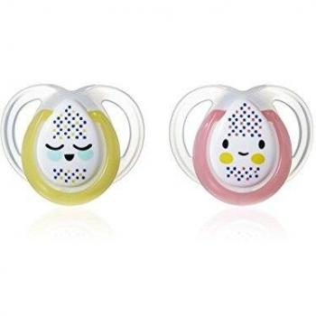 Tommee Tippee 43336172 Night-Time Dummies 0-6 Months - assorted model - Set of 2