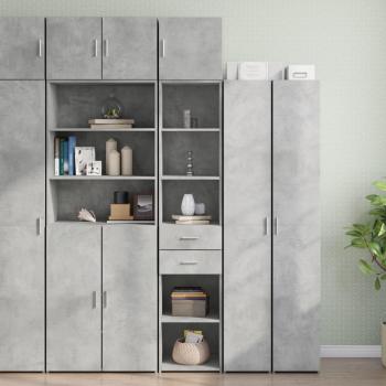 Armario estrecho de madera ingeniería gris hormigón 40x42,5x225 cm