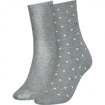 Pack de calcetines Tommy Hilfiger para mujer con diseño de topos, color gris y blanco, talla 39-42 (2 pares)